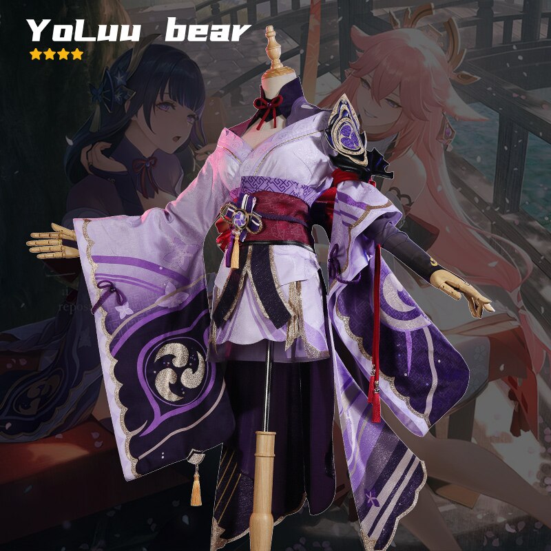 YoLuu bear 4-Star   ̵  ڽ ǻ, ī к긯  ,  ִϸ̼ ǻ Genshin Impact Raiden Shogun Cosplay Costume